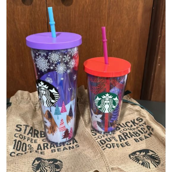 Starbucks Other - Starbucks 2017 Fox Woodland Venti and Grande Set HTF Acrylic BNWT